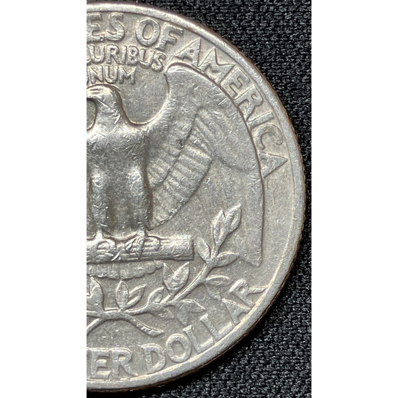 1966 Washington Quarter “Mafia-Strike" Eagle on Reverse & Rim Error on Obverse - Picture 15 of 16